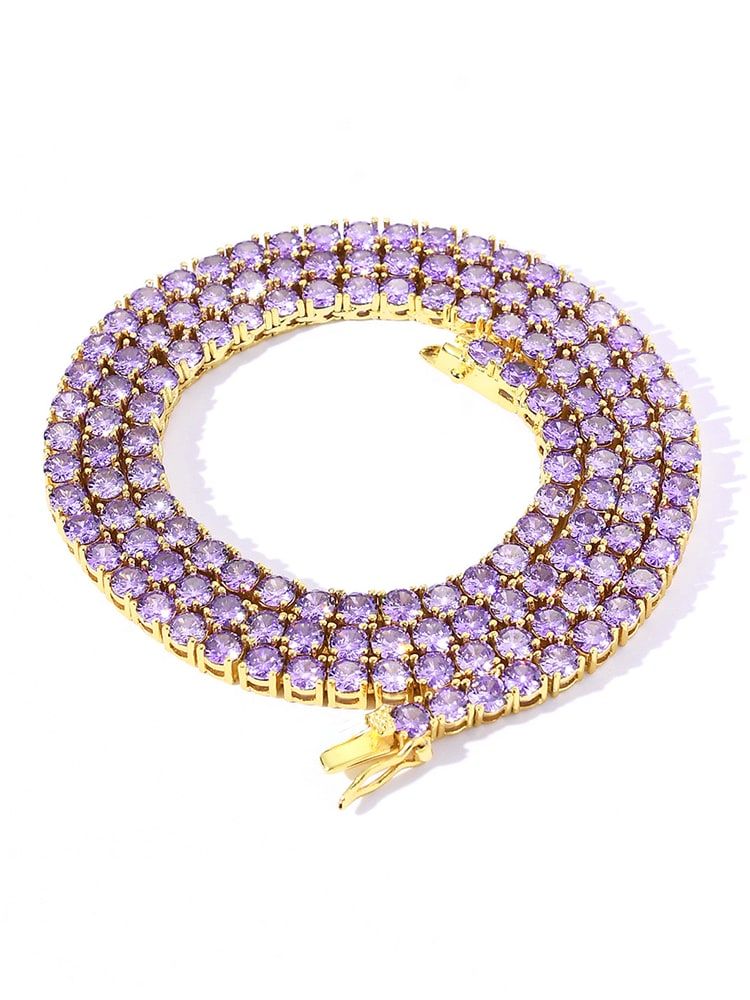 Purple Minimalist Cuban Necklace