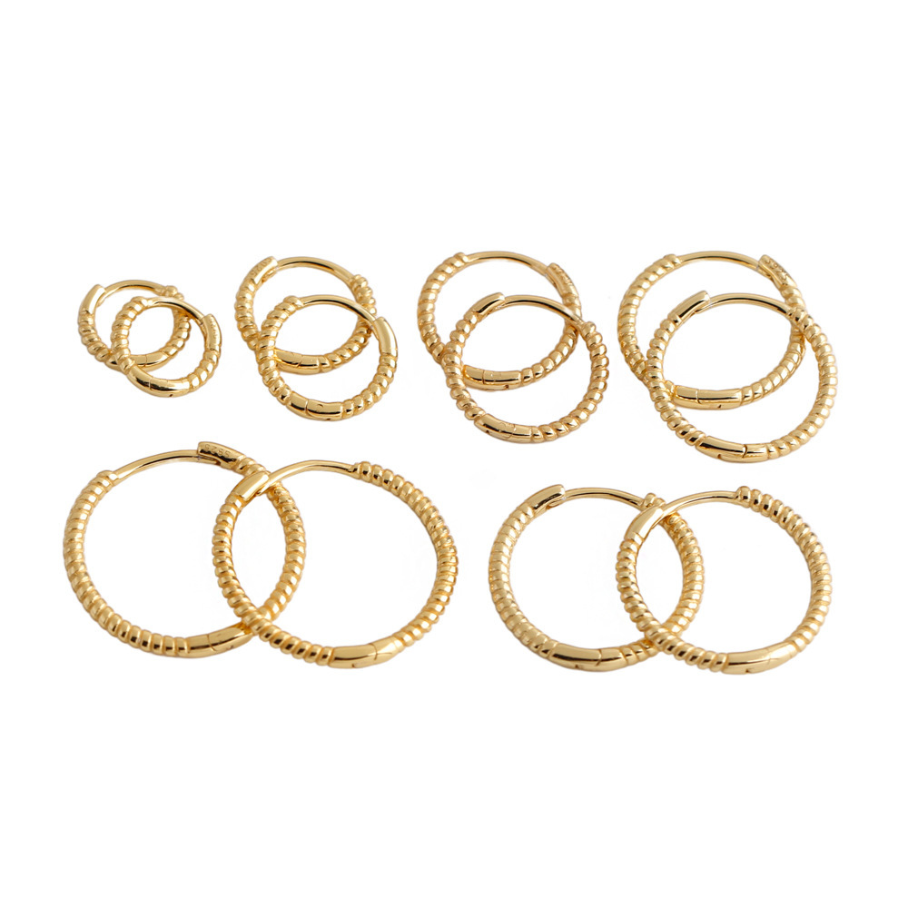 Twisted Rope Hoop Earrings 925 Sterling Silver Earrings