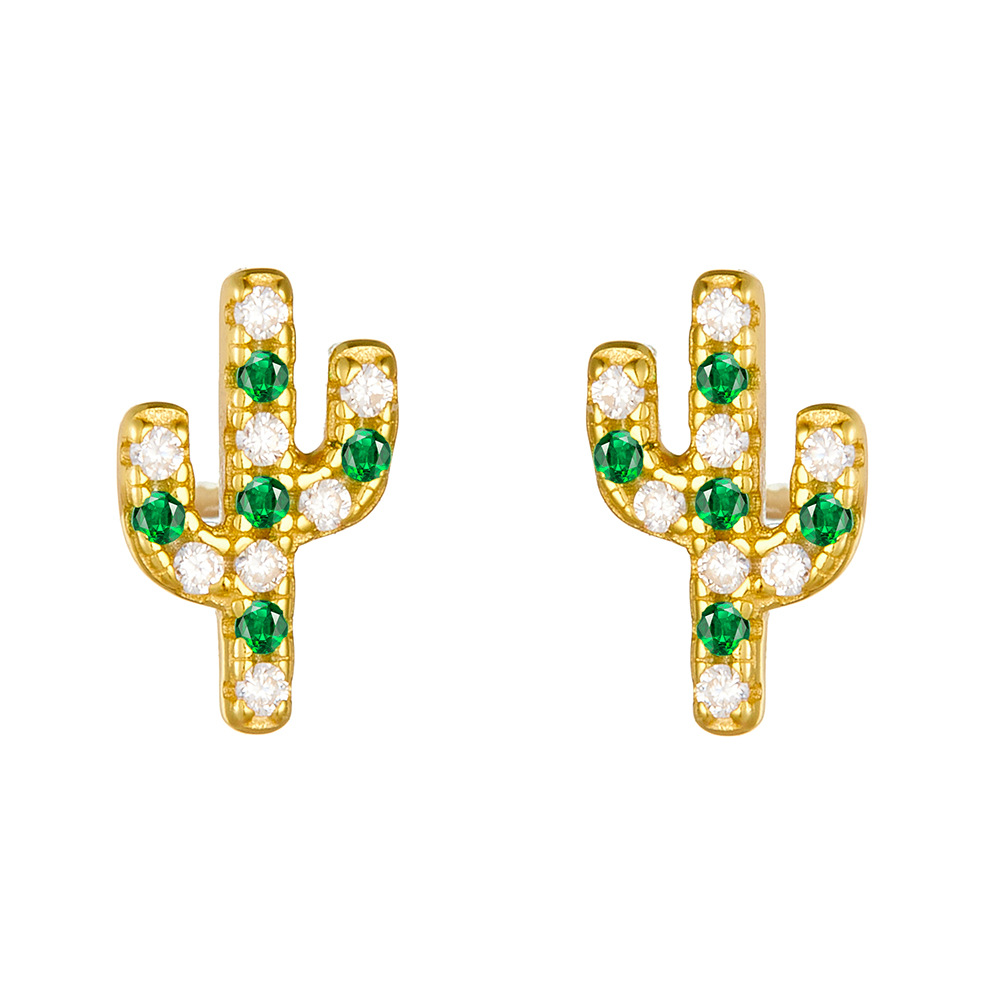 Cactus Amazing Crystals green and transparent gemstone 925 sterling silver Earrings