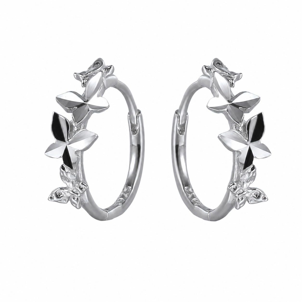 Butterfly Vine 925 Sterling Silver Women's Close to the Ear Simple and Stylish Earrings