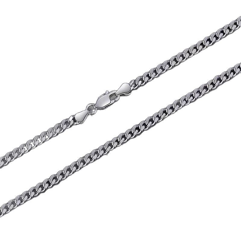 Geometric Side Link Collarbone Chain 925 Sterling Silver Cuban Chain Necklace