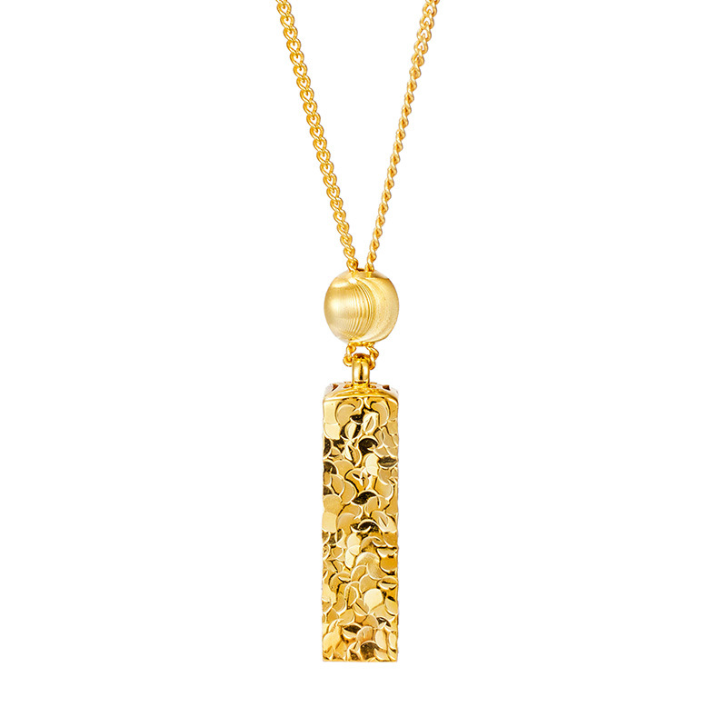 Women Modern Elegant Geometric Rectangular Bar Pendant 925 Sterling Silver Plated Chain Necklace