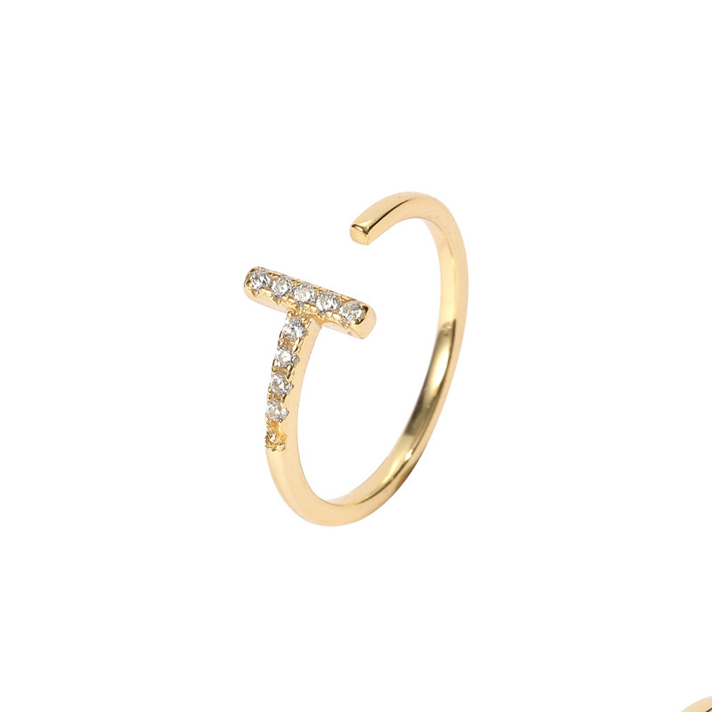 Geometric T Bar Amazing Crystals Open Ring 925 Sterling Silver Minimalist Line Design Adjustable Ring